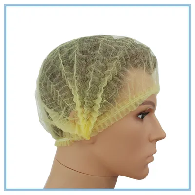 Pleated Nonwoven Disposable Bouffant Cap/Nurse Cap /Crimp/Crimped Cap