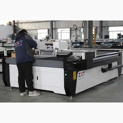 Zxt CNC Automatic High Speed Cloth Fabric Textile Leather Garment Shoe Footwear Making Machine Oscillating Knife Cutting Digital Plotter Factory Price