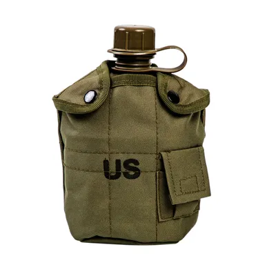 Flask for Drinking Water, Aluminum Cup, Camping Canteen Set
