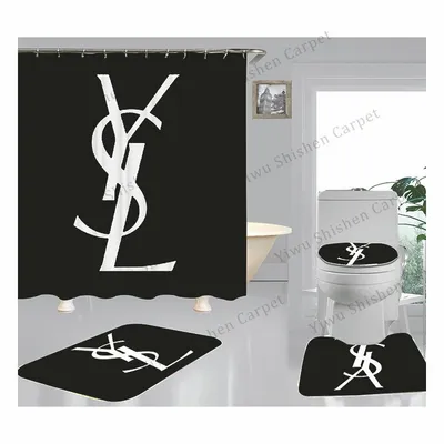 Customized Famous Branded Chanel Fendi Dior LV Super Soft Custom Print Bath Mat Blue Bathroom Set Mat Saintlaurent Non Slip Bath Mat Set