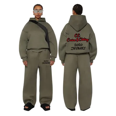 Wholesale Printed Sportswear Football Custom Set Oversized Sweatsuit Tracksuit for Women