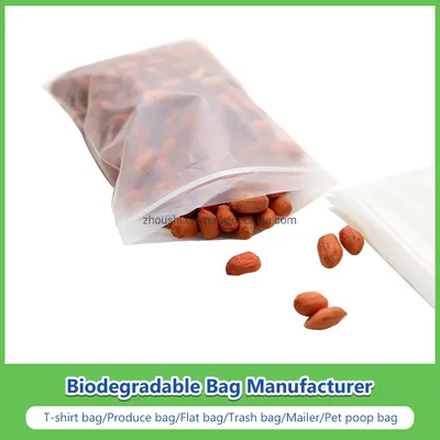 100% Bio-Degradable and Compostable Ziplock Bags Manuacturer with FDA, TUV, Seeding Certificated