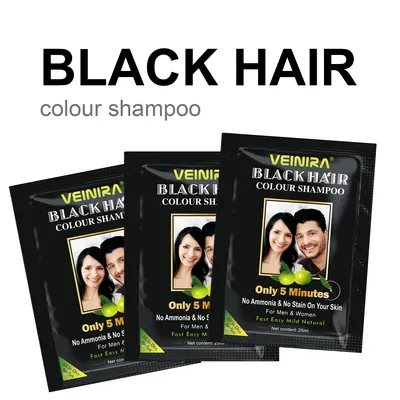 Tintes Para EL Cabello Hair Colouring Veinira Black Hair Shampoo with No Ammonia