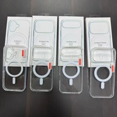 Transparent Magnetic for iPhone11 12 13 14 15 16 17 PRO Max Charging Magsafe Clear Phone Case