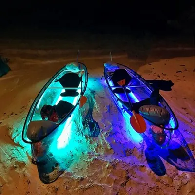 Glass Bottom Boats Double Seats Durable Transparent Kayak with LED