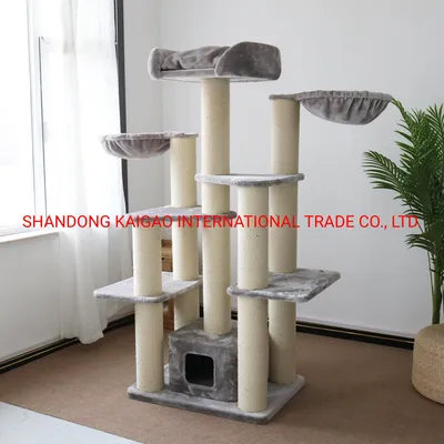 Cat Tree Cats Luxury Wooden Cat Scratcher Tree Tower with Multiple Scratching Post Pet Products