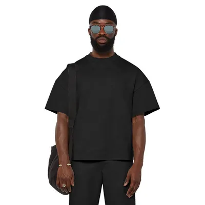 Custom Heavyweight Oversized Boxy Cropped Drop Shoulder Cotton Plain T Shirt Men