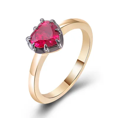 Signature Button Black Ring 6.5mm Red Lab Grown Ruby Jessica Mccprmack Jewelry Design Gemstone Ring in 10K