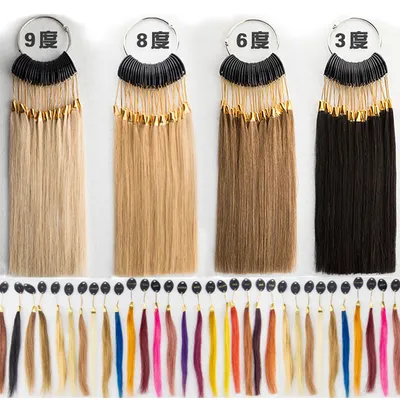 Human Hair Colorful Sample Ring Swatch Color Ring