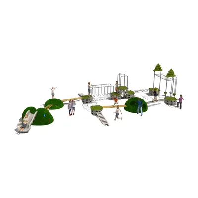 Large Outdoor Fitness Playground Equipment for Kids' Entertainment
