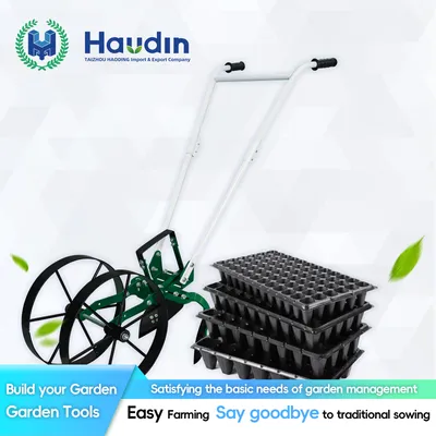 High-Quality Adjustable Gardening Wheel Rotary Hoe with Nursery Seed Tray