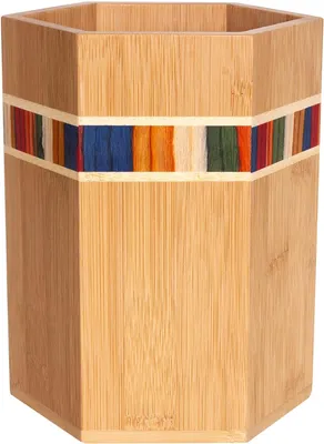 Kitchen Utensil Holder Cooking Utensil Crock for Countertop Bamboo Wood Compartment Utensil Holder Cooking Tool