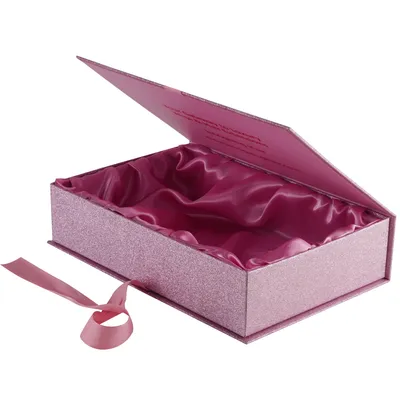 Pink Custom Logo Colorful Printed Fancy Paper Cardboard Luxury Gift Box with Ribbon