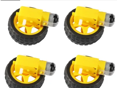 Tt Motor Magnetic Gearbox Electric Motor for Arduino Smart Car DC Electric Motor with Tt Motor Tire Plastic Wheel 3-6V