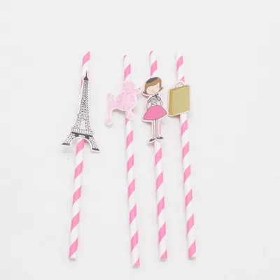 Colorful Fashion Girl Drinking Straws for Birthday Parties