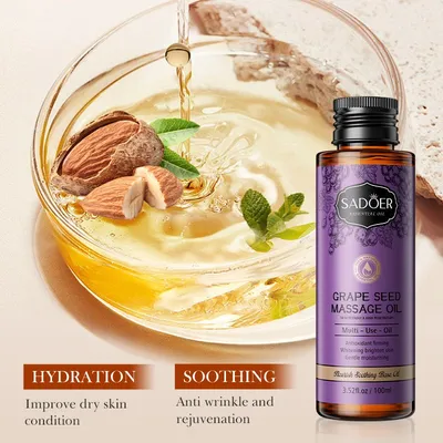 Sadoer Grape Seed Oil Base Massage Oil Moisturizing Body Essential