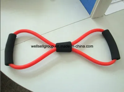 8 Shaped Cheap Yoga Pilates Exercise Training Gym Rubber Resistance Exercise Band Tube (CPBB-001)