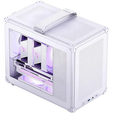 Jonsbo C6 Max White Micro ATX MID Tower Metalpc Case Mesh Chassis 1-Side Penetration Compact Design Tool-Free Panels 170mm CPU