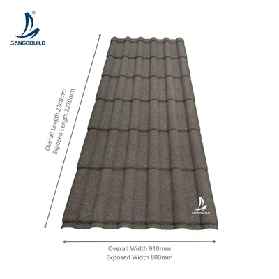 Sintered Sand Granule Self Cleaning Stone Coated Metal Roof Tiles