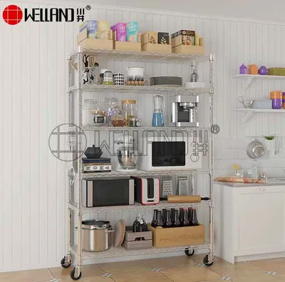 Wholesale Six-Tier Wire Shelf Multifunctional Microwave Oven Snack and Vegetable Storage Rack for Kitchen