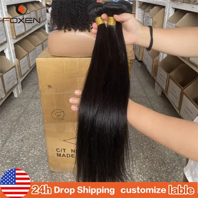 Wholesale Human Hair Bundles Peruvian Remy Hair Straight Bundles for Black Woman