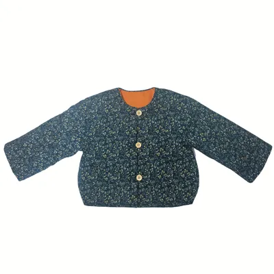 Girls' Winter Printed Long-Sleeve Cotton Padded Coats