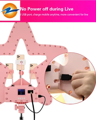 Rk52 Ring Light RGB Model with Screen and Remote LED Fill Light for Live Streaming