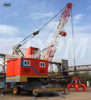 Port Mobile Crane with Grab for Barge Handling