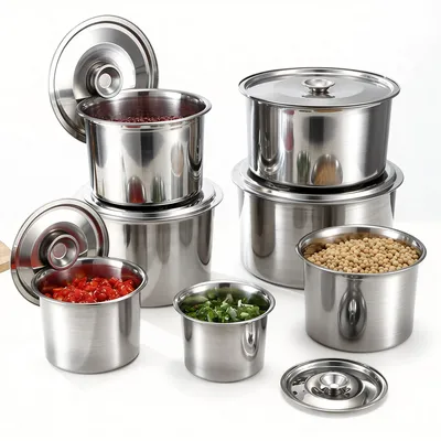 Durable Stainless Steel Bowl Spice Jar Eco Friendly Sauce Storage Box Food Grade Kitchen Seasoning Container Wholesale