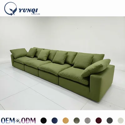 Modern Olive Green Deep Seat Combinable Modular Living Room Sofa