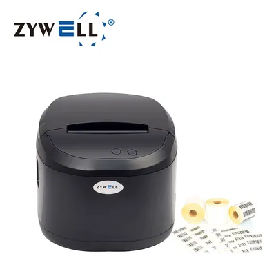 Zywell Inkless Thermal Printer 3inch Label Maker for Small Business 80mm Sticker Printer