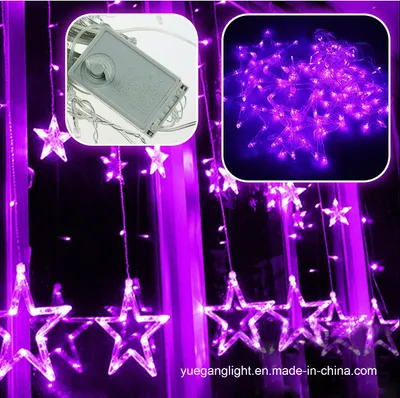 Hot Selling High Quality 2m138LEDs LED Curtain Light with 12 Big Star