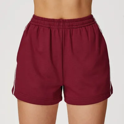 High-Waisted Contrast-Color Athletic Shorts Loose-Fit Casual Comfortable Versatile Sweatpants