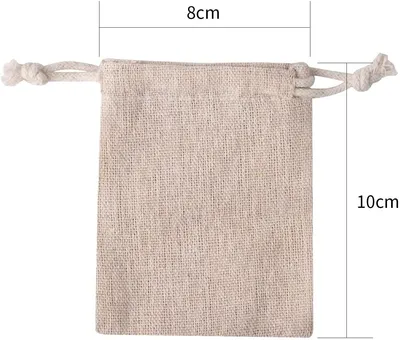 Burlap Linen Drawstring Gift Bags 3X4 Inch Little Jute Shopping Bags with Drawstring
