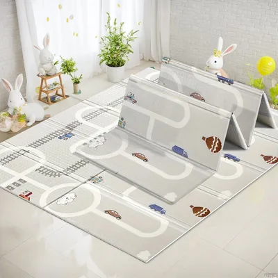 Baby Folding Play Mat Lightweight Portable Foam Floor Mat with Storage Bag