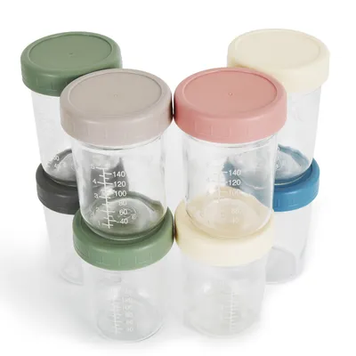 Modern Design 8oz Baby Food Container Glass Jars with Lids, Safe and Non-Toxic Friendly Storage Glass Jars