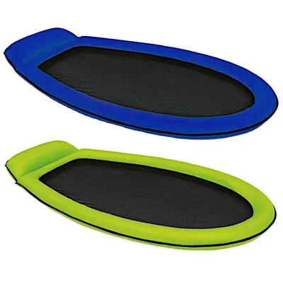 Inflatable Mesh Pool Mat - Fabric-Wrapped Ring Lounger with PVC Base