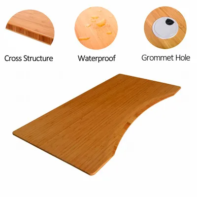 Multifunctional Executive Office Desk 100% Bamboo Table Top Sit-Stand Tabletop