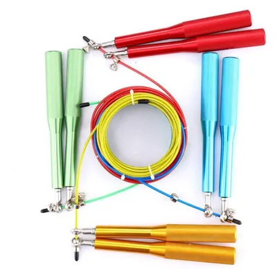 Adjustable Customized Logo Fitness Training Gym Weighted Metal Speed Bearing Jump Skipping Rope for Workout