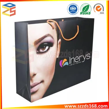 Wholesale Cosmetic Promotion Cheap Price Custom High Quality Full Color Matte Laminated Branded Paper Bag with Logo Printed