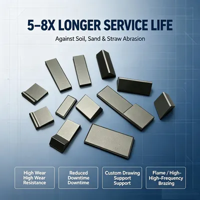 Custom Shape Carbide Weld Tips for Farm Tillage Parts Carbide Wear Strips for Plow Point & Deep Subsoiler