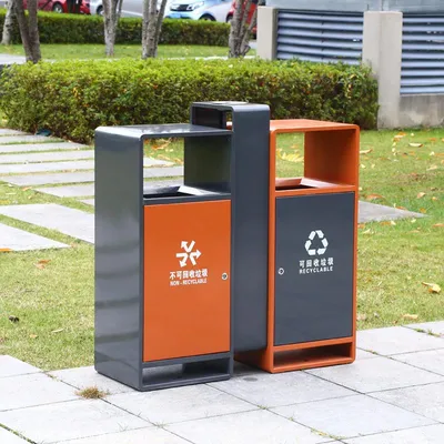 Stainless Steel Classified Garbage Bin, Municipal Street Park Commercial Environmental Sanitation Fruit Peel Box