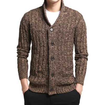 Thickened V-Neck Button Sweater Jacket Casual Autumn and Winter Men's Sweater