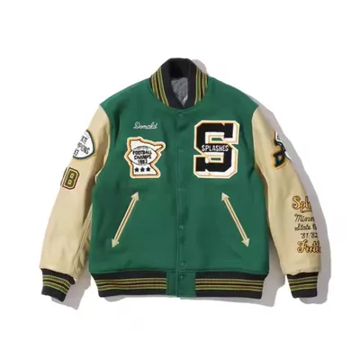OEM Custom Wool Patch Chenille Embroidery Leather Sleeve Vintage Letterman Varsity Bomber Jacket for Men and Women