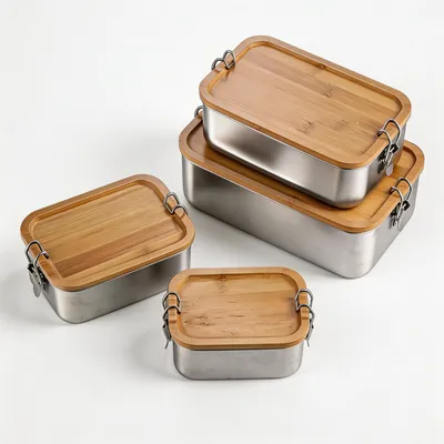 Stainless Steel Food Container with Lid Durable Bento Lunch Box for Daily Use