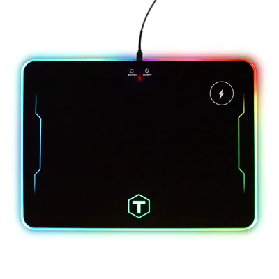 Customizable Logo RGB Mouse Pad Anti Slip Game Table Pad Supporting 10W Fast Charging of Mobile Phone
