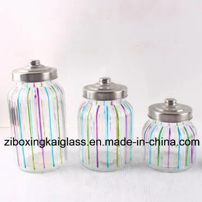 Glass Jar with Hand Drawing