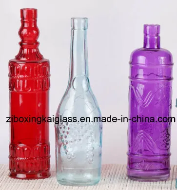 Glass Bottle with Spraying Color