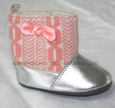 Double-Color Knitting Wool Baby Boots