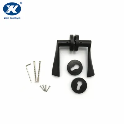 Yako New Design Matt Black Thread Type Rose and Escutcheon Lever Door Handle